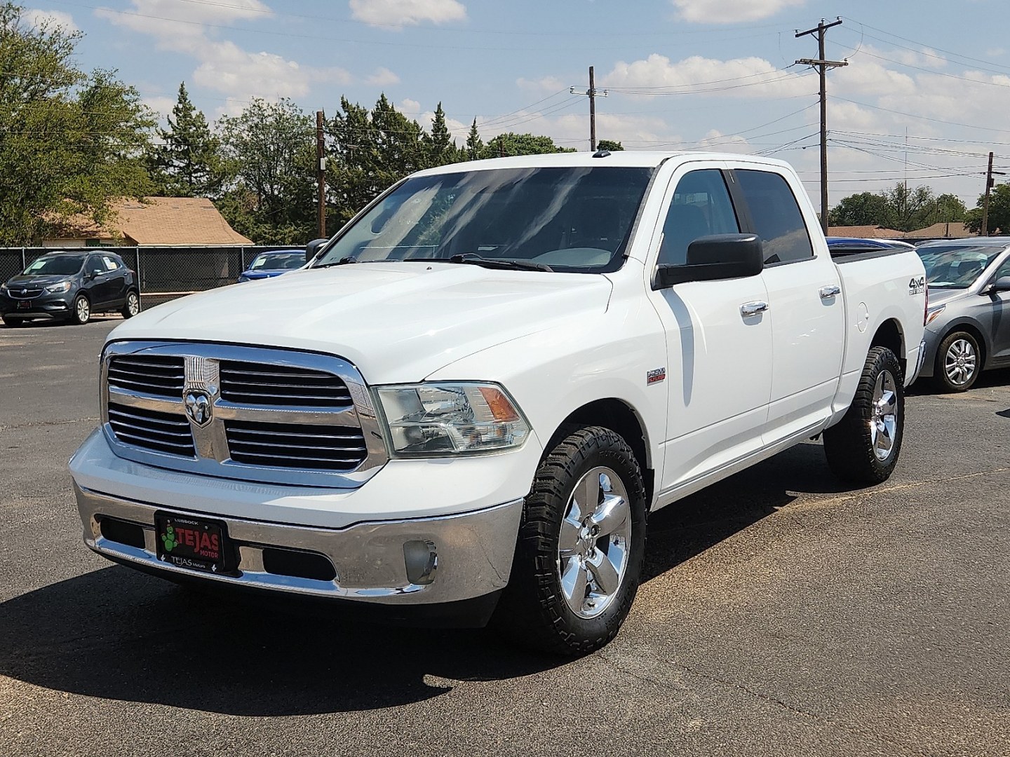 2015 Bright White Clearcoat - PW7 /Diesel Gray/Black - X8 Ram 1500 Big Horn (3C6RR7LT1FG) with an HEMI 5.7L V-8 variable valve control, regular unleaded, engine with cylinder deactivation and 395HP engine, located at 4110 Avenue Q, Lubbock, 79412, 33.556553, -101.855820- Photo#1