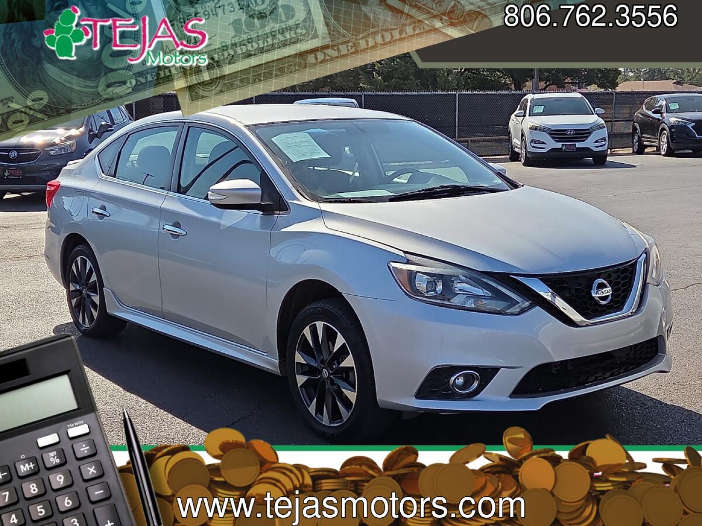 2017 Brilliant Silver - K23 /Charcoal - G Nissan Sentra SR (3N1AB7AP5HY) with an 1.8L I-4 DOHC, variable valve control, regular gasoline, engine with 124HP engine, located at 4110 Avenue Q, Lubbock, 79412, 33.556553, -101.855820- Photo#0