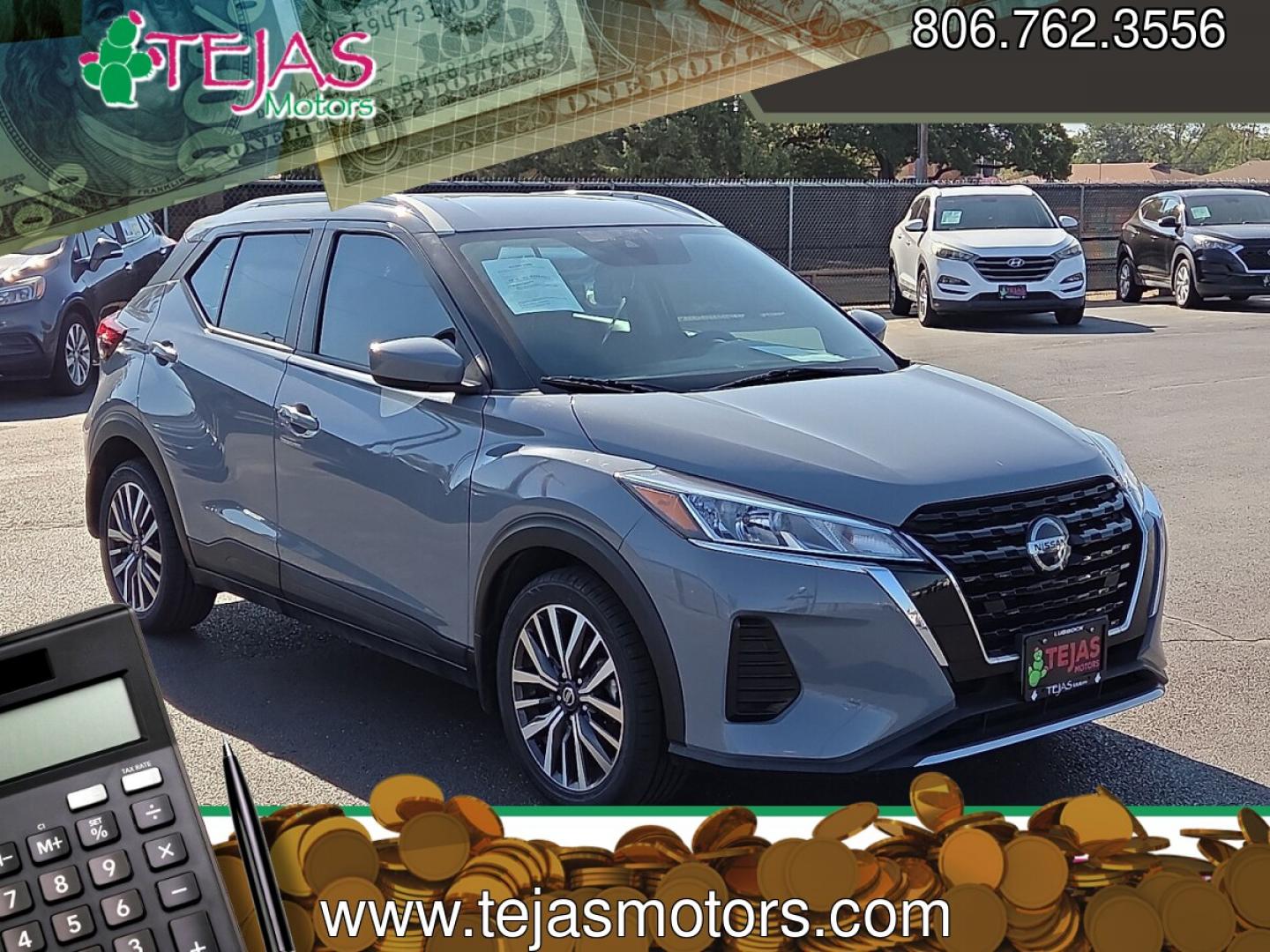 2021 Boulder Gray Pearl - KBY /Charcoal - G Nissan Kicks SV Xtronic CVT (3N1CP5CV7ML) with an 1.6L I-4 DOHC, CVTCS variable valve control, regular gasoline, engine with 122HP engine, located at 4110 Avenue Q, Lubbock, 79412, 33.556553, -101.855820- Photo#0