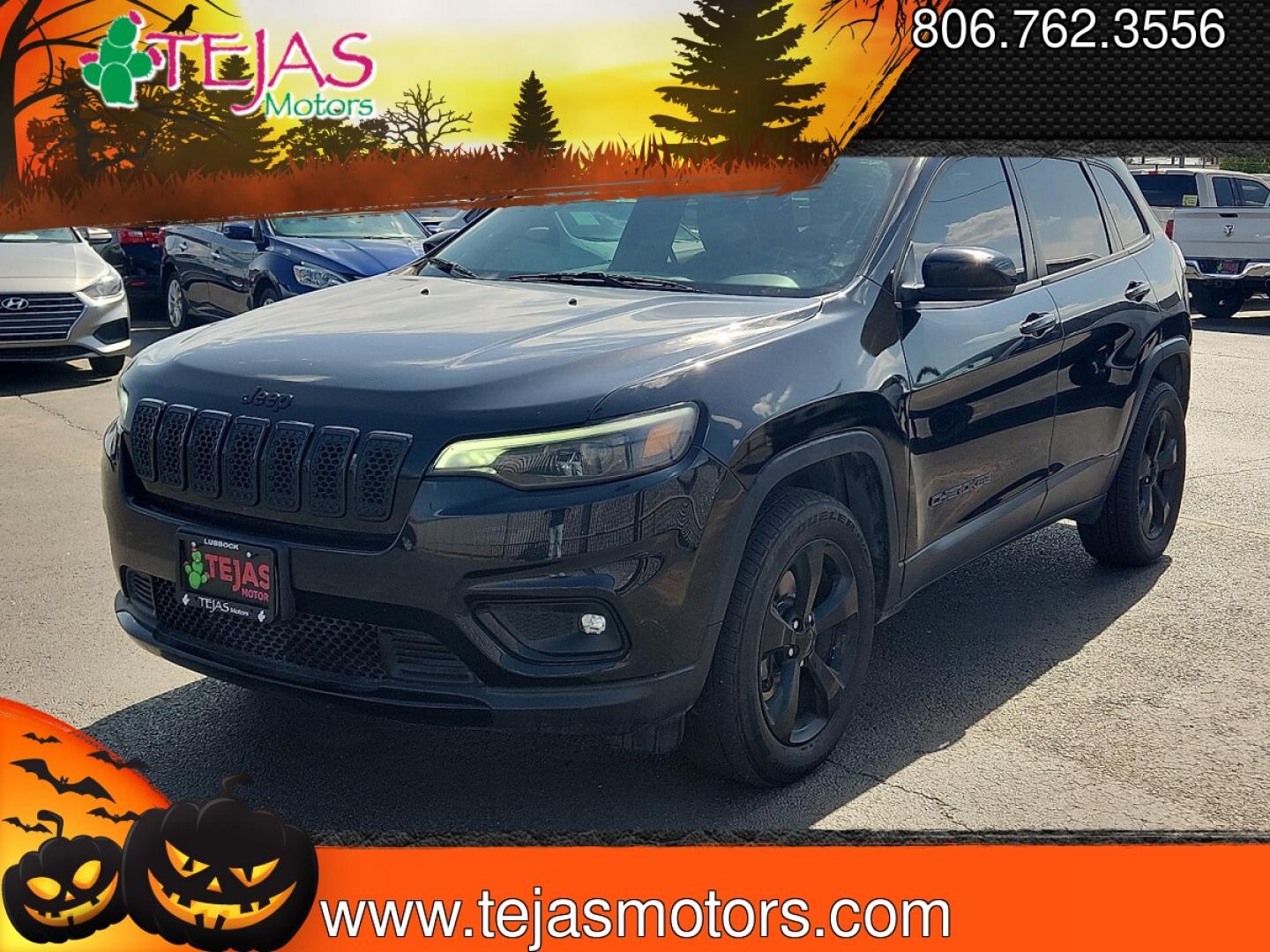 2019 BLACK /Black - X9 Jeep Cherokee Altitude 4x4 (1C4PJMLB6KD) with an MultiAir2 Tigershark 2.4L I-4 variable valve control, regular gasoline, engine with 180HP engine, located at 4110 Avenue Q, Lubbock, 79412, 33.556553, -101.855820 - 08/29/2026 key in envelope god- Photo#1