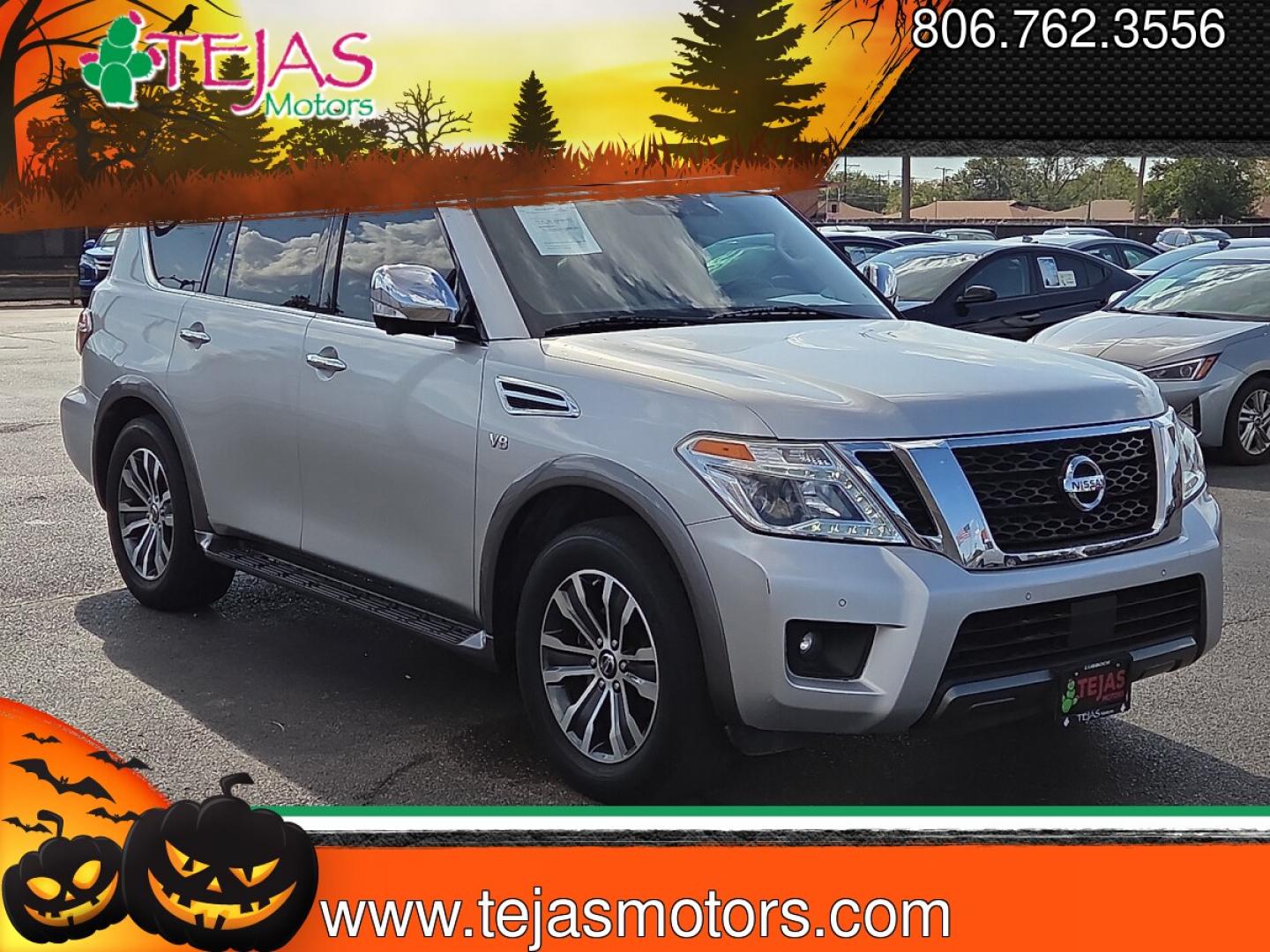 2019 Brilliant Silver Metallic - K23 /Charcoal - G Nissan Armada SL (JN8AY2ND1K9) with an Endurance 5.6L V-8 direct injection, DOHC, variable valve control, regular gasoline, engine with 390HP engine, located at 4110 Avenue Q, Lubbock, 79412, 33.556553, -101.855820 - 09/04/2026 KEY IN ENVELOPE GOD- Photo#0