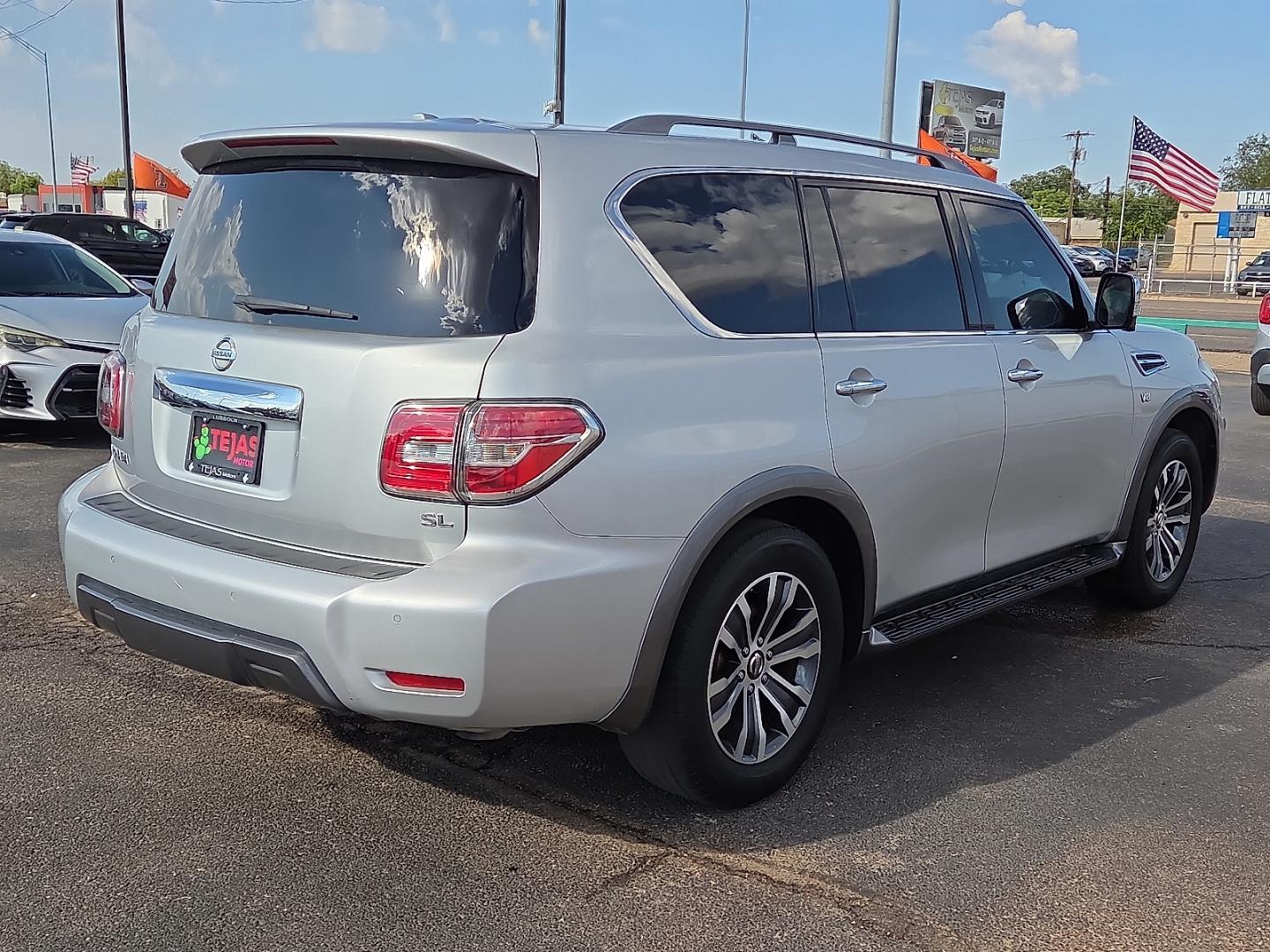 2019 Brilliant Silver Metallic - K23 /Charcoal - G Nissan Armada SL (JN8AY2ND1K9) with an Endurance 5.6L V-8 direct injection, DOHC, variable valve control, regular gasoline, engine with 390HP engine, located at 4110 Avenue Q, Lubbock, 79412, 33.556553, -101.855820 - 09/04/2026 KEY IN ENVELOPE GOD- Photo#2