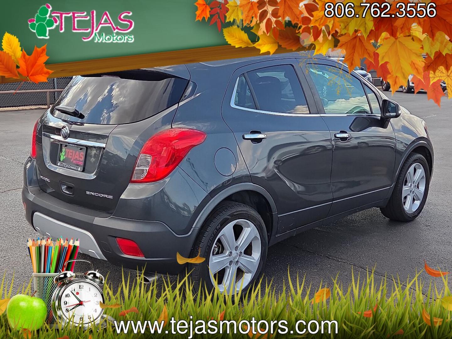 2016 Graphite Gray Metallic - GK2 /Ebony - AFN Buick Encore (KL4CJASB1GB) with an Ecotec 1.4L I-4 DOHC, variable valve control, intercooled turbo, regular gasoline, engine with 138HP engine, located at 4110 Avenue Q, Lubbock, 79412, 33.556553, -101.855820 - 09/03/2026 KEY IN ENVELOPE GOD- Photo#2