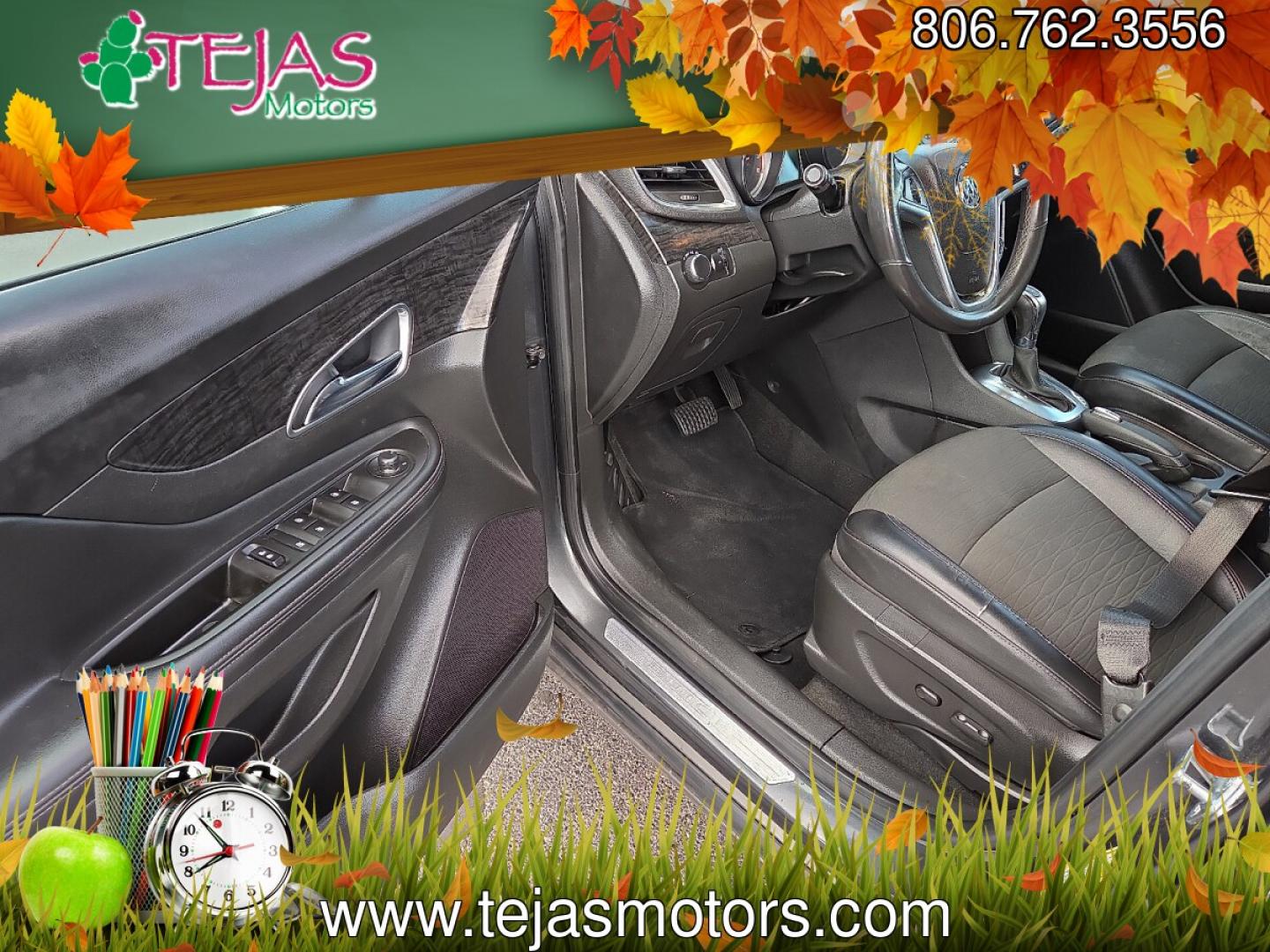 2016 Graphite Gray Metallic - GK2 /Ebony - AFN Buick Encore (KL4CJASB1GB) with an Ecotec 1.4L I-4 DOHC, variable valve control, intercooled turbo, regular gasoline, engine with 138HP engine, located at 4110 Avenue Q, Lubbock, 79412, 33.556553, -101.855820 - 09/03/2026 KEY IN ENVELOPE GOD- Photo#9