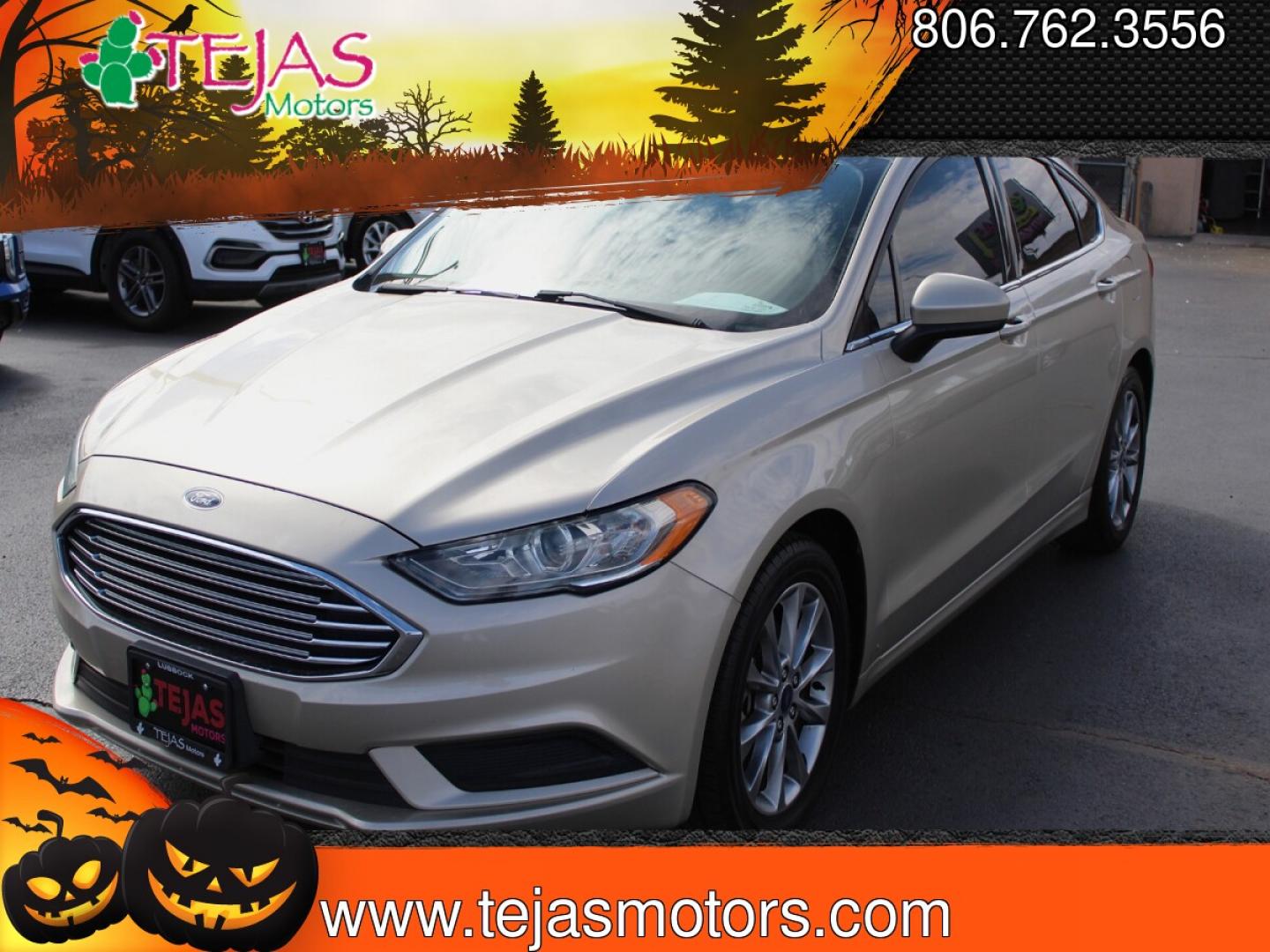 2017 Tan Ford Fusion SE (3FA6P0HD4HR) with an 1.5L L4 DOHC 16V engine, 6A transmission, located at 4110 Avenue Q, Lubbock, 79412, 33.556553, -101.855820- Photo#1