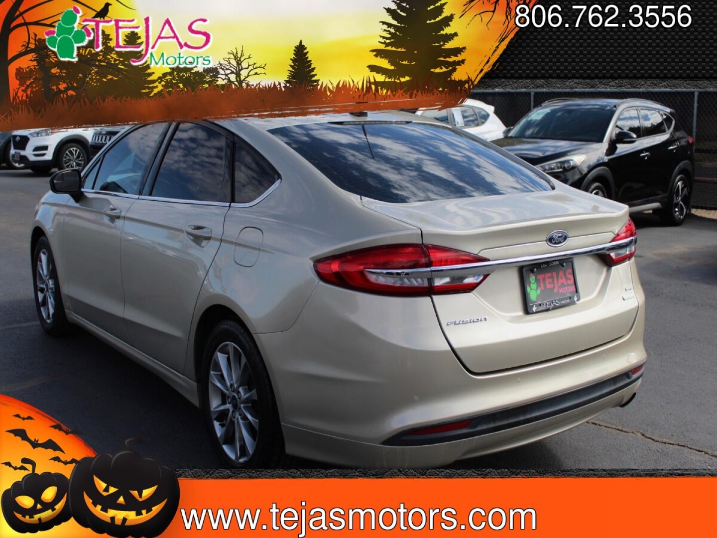 2017 Tan Ford Fusion SE (3FA6P0HD4HR) with an 1.5L L4 DOHC 16V engine, 6A transmission, located at 4110 Avenue Q, Lubbock, 79412, 33.556553, -101.855820- Photo#3