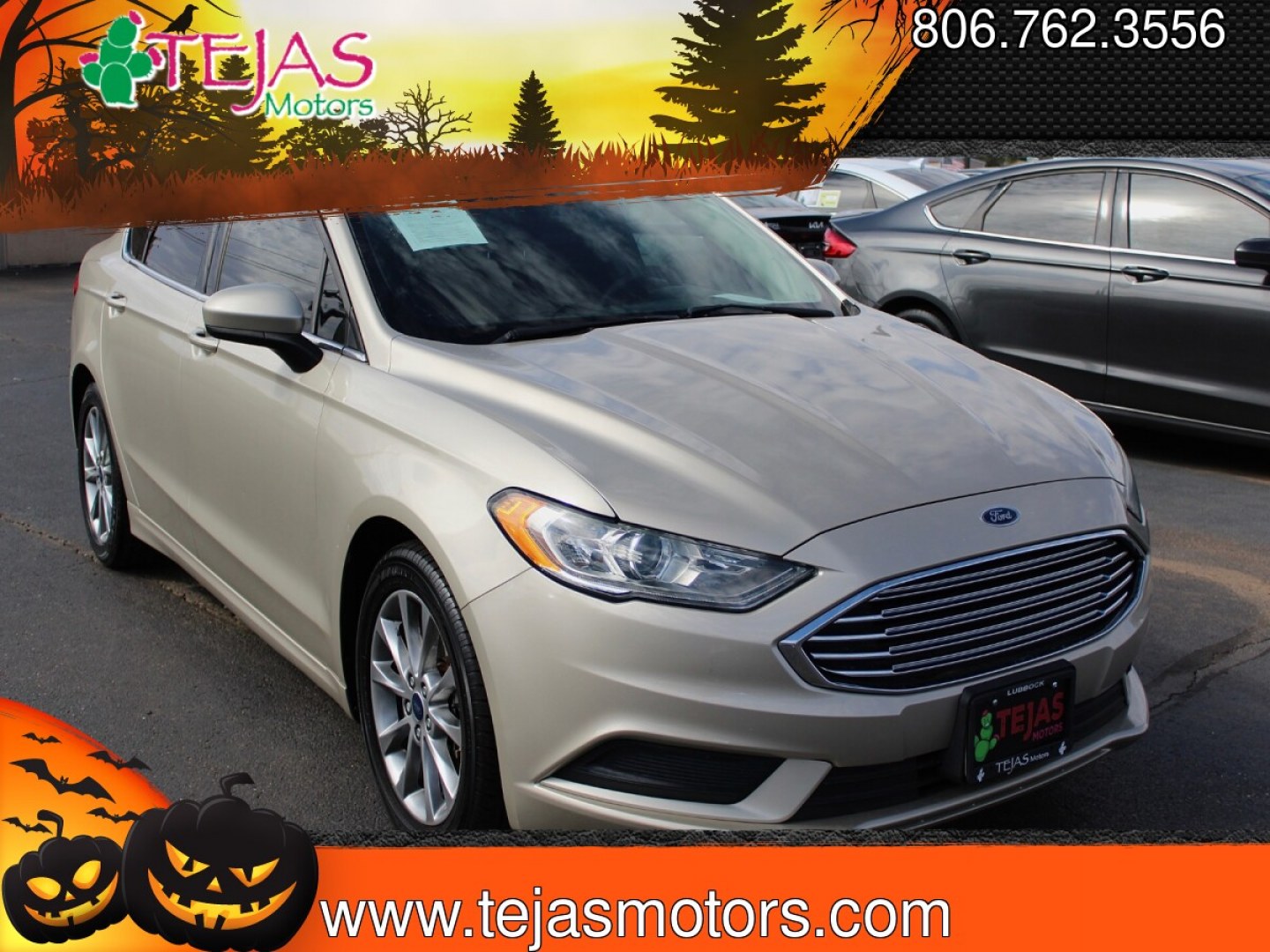 2017 Tan Ford Fusion SE (3FA6P0HD4HR) with an 1.5L L4 DOHC 16V engine, 6A transmission, located at 4110 Avenue Q, Lubbock, 79412, 33.556553, -101.855820- Photo#0
